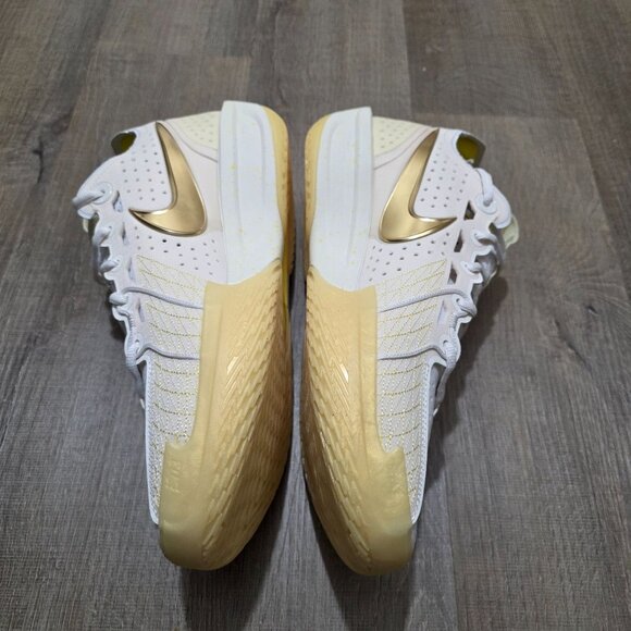 Nike Men's Basketball Shoes White Gold Yellow US 12 FZ1523-100 No Box - Picture 5 of 9
